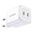 Incarcator retea rapid GaN UGREEN CD294, 2x USB-C, PD QC, 45W, Alb 105149604
