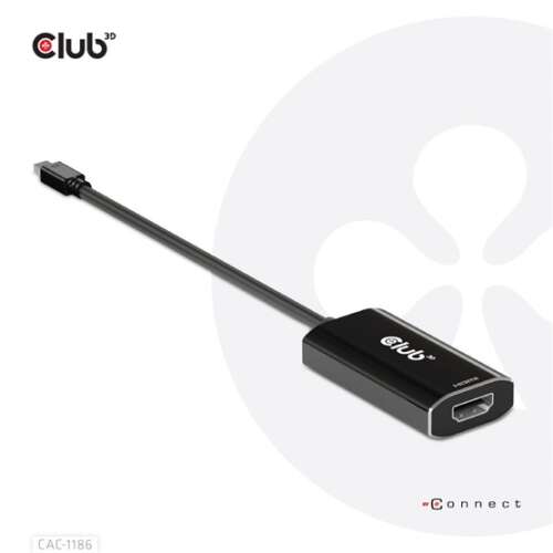 Club 3D Mini DisplayPort HDMI adapter, 4K120Hz DSC 1.2-vel, fekete