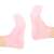 PROMERCO® szilikon zokni a sarok ápolásához, rózsaszín, lábon viselve