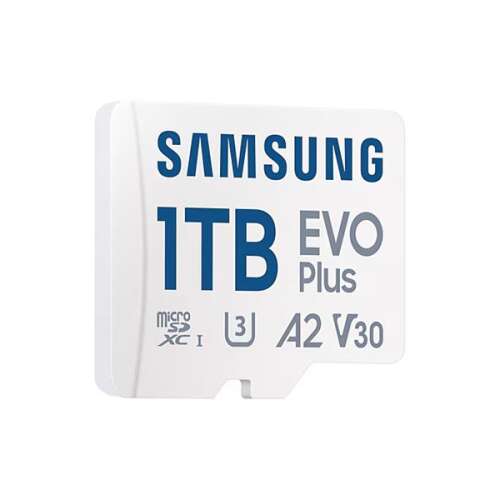 Angled view of Samsung 1TB EVO Plus microSDXC memory card