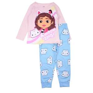 Nickelodeon Gabby's Dollhouse Pyjama für Mädchen, Langarmshirt mit Gabby und Katzendruck, blaue Hose mit Katzendruck - Babys & Toddler