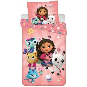 Gabi babaháza ágyneműhuzat Gabi és macskák mintával, 140x200cm paplanhuzat és 70x90cm párnahuzat - Jerry Fabrics