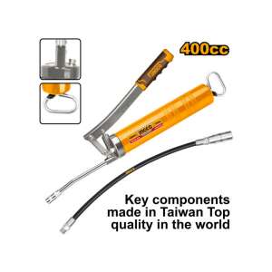 INGCO 400cc karos zsírzó flexibilis tömlővel, 1.2 mm acélcsővel és alumínium házal - Kézi zsírzó