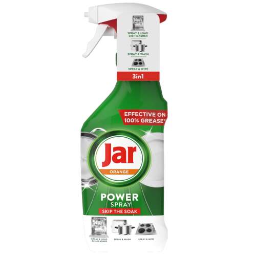 Jar Orange Power Spray 3 в 1, 500ml, ефективен за 100% мазнина, пропуснете накисването, съдомиялна машина, пръскайте и мийте, пръскайте и избърсвайте