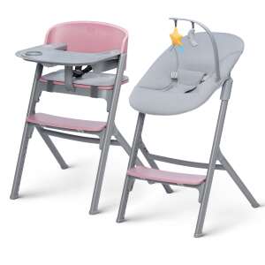 Kinderkraft Livy 4-in-1 Hochstuhl und Babyschale, Rosa und Grau - Hochstühle