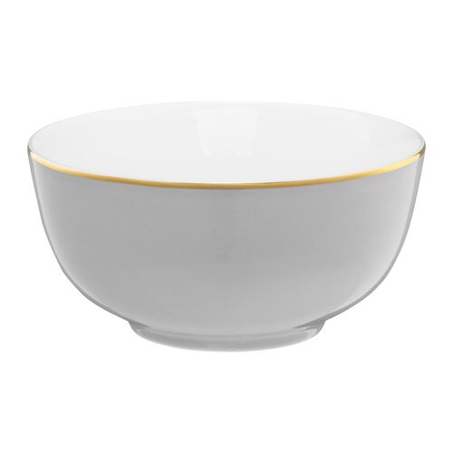 Royal Ambition szürke porcelán salátástál arany szegéllyel, 14 cm - Ambition