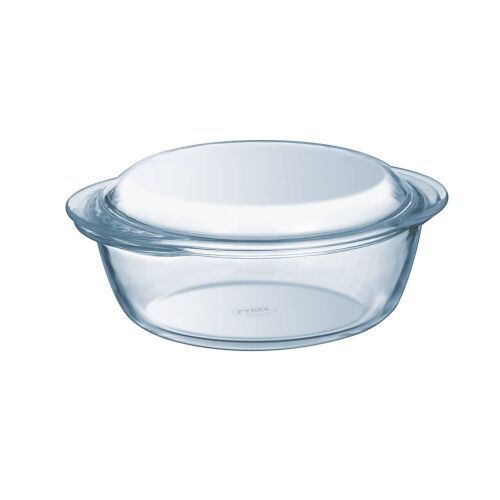 Pyrex kerek hőálló edény fedővel 1.3 l