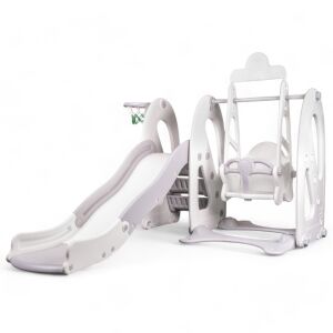 Gyerek csúszda hintával és kosárpalánkkal inSPORTline Nebelino szürke 131635463 - Csúszda