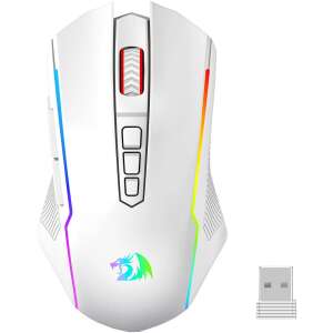 Redragon M914 Nix, 5000 DPI, RGB világítás, Wi-Fi/USB/Bluetooth, Optikai, Gaming, Fehér, Vezetékes egér 105232769 - Redragon