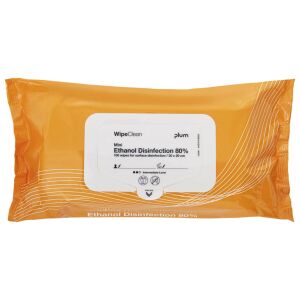 Plum WipeClean Ethanol Desinfektion 80% Desinfektionstücher, Mini 113173283 - Desinfektionsmittel für den Haushalt