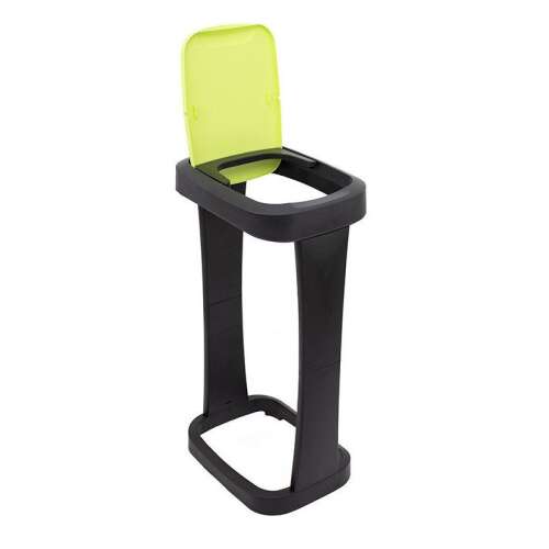 Rival Flip Mülleimer-Ständer aus Kunststoff, schwarz mit grünem Deckel, für Küche oder Badezimmer