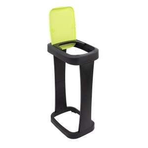 Suport pentru coș de gunoi Rival Flip, din plastic, negru cu capac verde, pentru bucătărie sau baie - Cosuri de gunoi