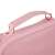 Pink large pencil case with two compartments, close-up view of the handle
