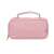 Pink large pencil case with two compartments, back view