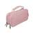 Pink large pencil case with two compartments, side view