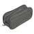 Grey pencil case with three compartments, closed