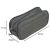 Gray three-compartment pencil case with dimensions