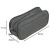 Gray three-compartment pencil case with dimensions