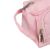 Close-up of handle and zipper on pink pencil case