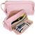 Large Pink Pencil Case, 2 Mesh Compartments 105650928