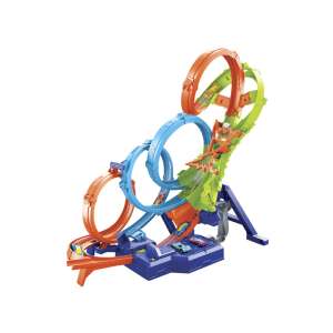 Set de curse Hot Wheels Double Loop despachetat - Hot Wheels Autostradă și garaj de parcare