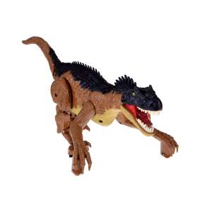 Ferngesteuertes Dinosaurierspielzeug, brauner Dinosaurier mit schwarzen Streifen, Gehen, Brüllen, leuchtender Mund, Tanzen zur Musik, Vorderansicht - Nonbrand Interaktive Kinderspiele