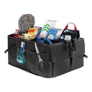 Black car trunk organizer with multiple compartments and pockets - Car Organizer