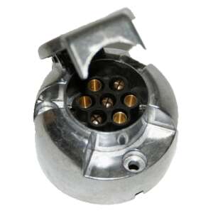 7 pólusú utánfutó aljzat, 12V, alumínium, KAME1230 - Jármű csatlakozó és szerelvény