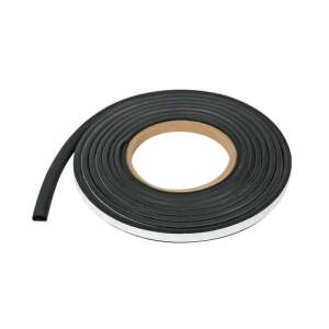 Black rubber seal with adhesive, 310cm long, 10x6mm - Sealing tape