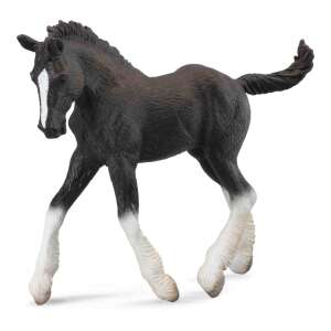 Collecta Shire Black M Foal Figurine, black and white horse figurine - Collecta
