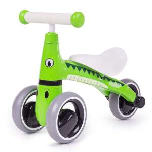 Green crocodile push trike for toddlers, no pedals, easy to steer, safe for kids - Bigjigs