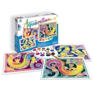 Aquarellum Sárkány Festő Szett, 3 sárkány minta, 9 szín, festés számok szerint, gyerekeknek művészeti tevékenység - Sentosphere