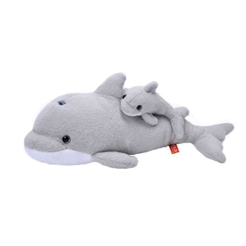 Wild Republic Plus Mutter und Baby Delfin Plüschtier, grau, 38 cm