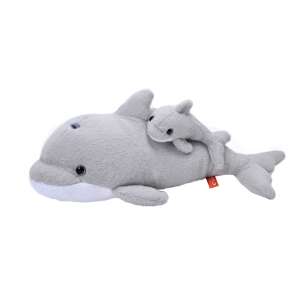 Wild Republic Plus Mother and Baby Dolphin Plush Toy, gray, 38 cm - Plush Toy