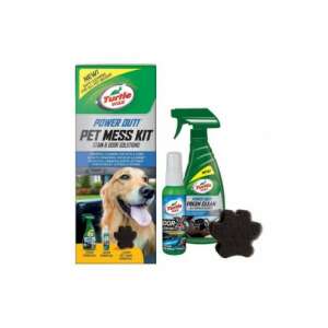 Turtle Wax Power Out Pet Mess Kit, car interior cleaning kit for pet stains and odors, includes cleaner, odor eliminator, and pet hair sponge - Turtle Wax