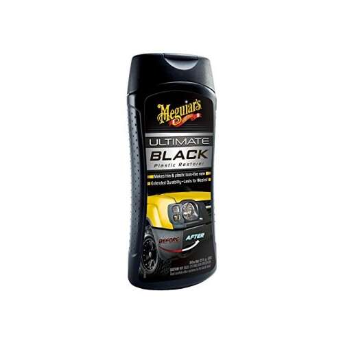 Meguiar's Ultimate Black Plastic Restorer, 355ml, car care product for restoring faded plastic