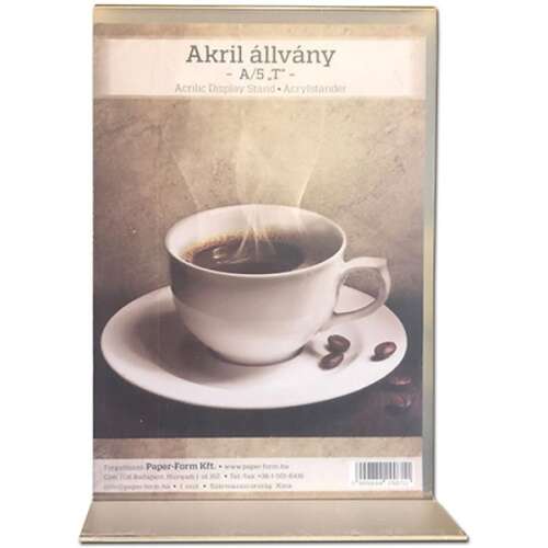 A/5-ös akril állvány, átlátszó akril T-alakú állvány szórólapokhoz, étlapokhoz vagy szórólapokhoz - Iratrendezés