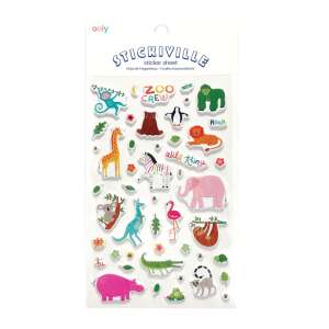 Stickiville Zoo Crew sticker sheet with colorful animal stickers - Ooly