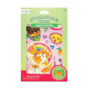 Stickiville Puppies & Peaches Scented Stickers, 6 die-cut stickers, 2 sticker sheets, peach scented - Ooly