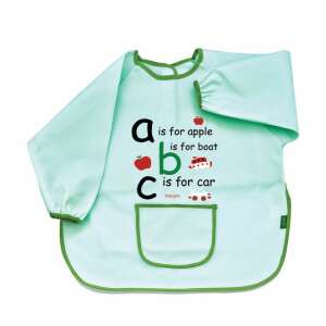 BabyJem ABC Long-Sleeved Apron, Green, for babies and toddlers, with pocket, washable, easy to clean - Kids' apron