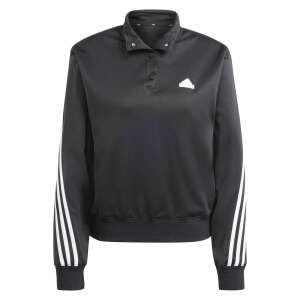 Adidas W Iconic 3s Tt black women's sweatshirt with white stripes on the sleeves - Adidas Women's Sweater