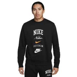Nike Club Crew Stack GX sweatshirt in black, featuring multiple Nike logos - Nike