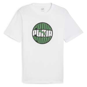 Puma men's white t-shirt with green circular logo - Puma