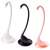 Black, white and pink swan shaped soup ladles with stands, kitchen utensils