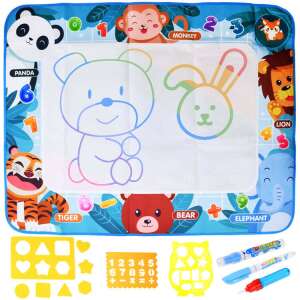 Magic Water Canvas drawing mat with animal characters, numbers, shapes, and stencils for kids - Nonbrand Creative Toy