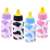 Stress relief bottles, squeeze toys, fidget toys, cow print, black, white, pink, blue, purple