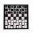 Chess and checkers travel set, magnetic pieces, 2 in 1, black and white, folding board, checkers game in progress