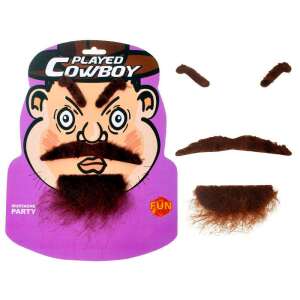 Played Cowboy mustache, beard and eyebrow set for costume parties - Dressing Accessory