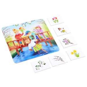 Jawa 4 Jahreszeiten Memory Spiel, Frühlingsbrett mit passenden Token - Puzzle