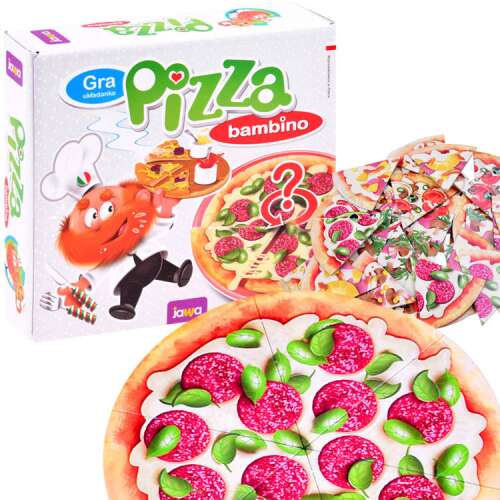Pizza Bambino társasjáték, egy vidám memória játék gyerekeknek és felnőtteknek, színes pizzadarabokkal és dobókockával